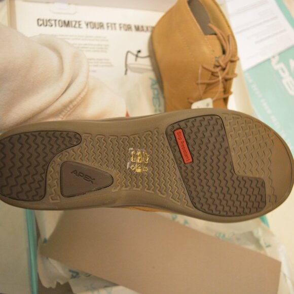 APEX Women's Paige Booties 6.5 (x-wide) Tan Suede Boot  diabetic orthotics - Picture 8 of 13